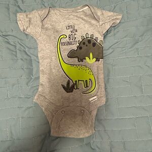 Carter's Gray and Green Dinosaur Bodysuit